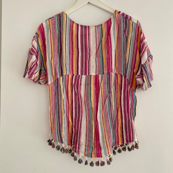 Cute summer striped tassle top - Picture 3 of 6